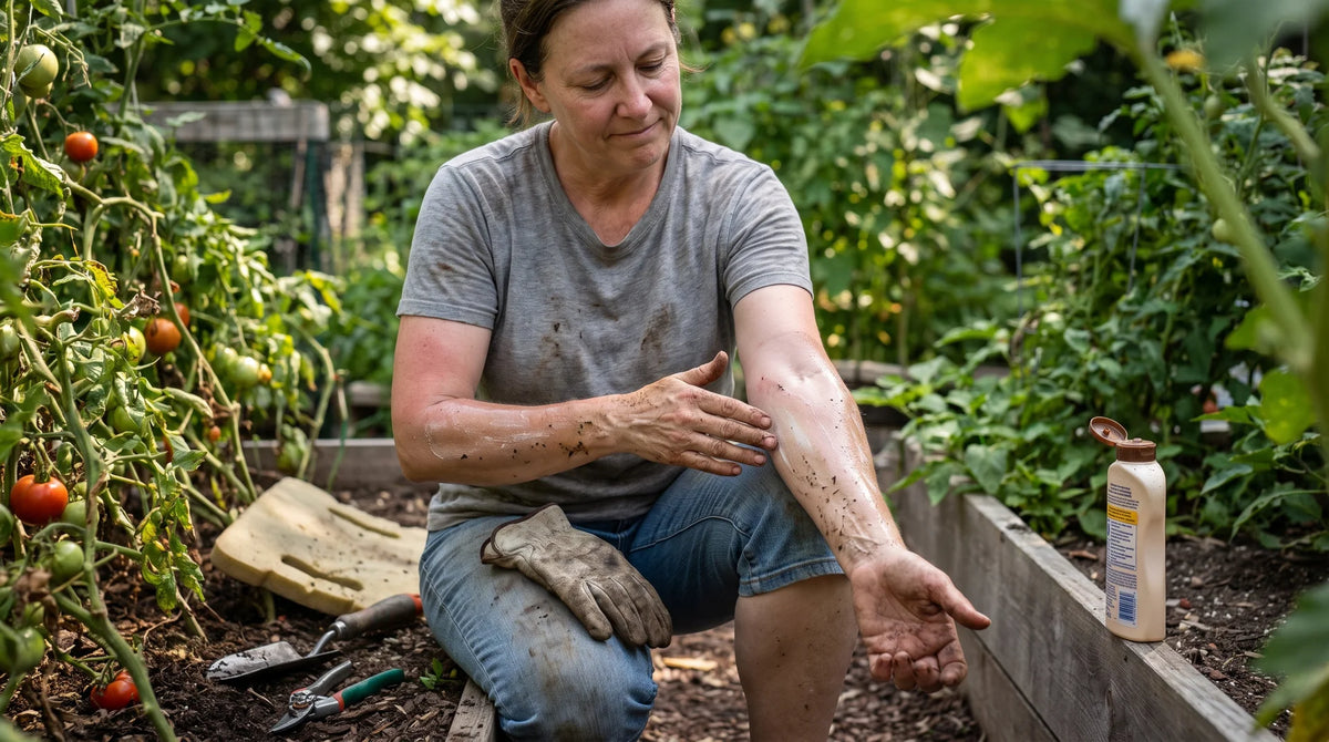 Sunscreen failing on arms during gardening