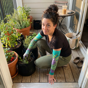 Customer wearing Livaro Field Sleeves